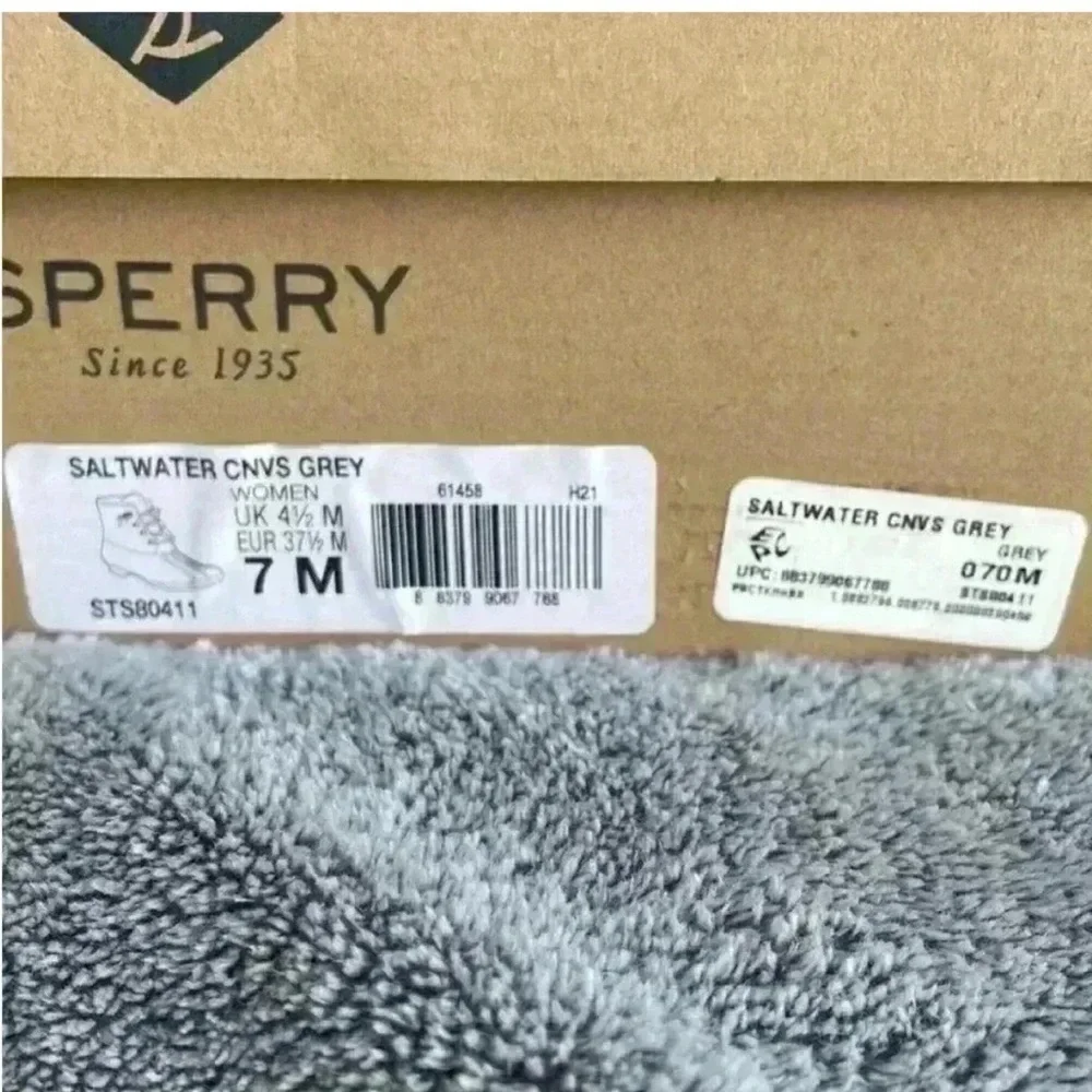 Sperry Saltwater Duck Booties in Grey Size 7 NIB